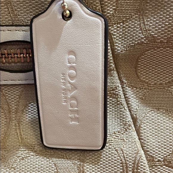 Coach Beige Signature Satchel with gold hardware EUC - Picture 3 of 10